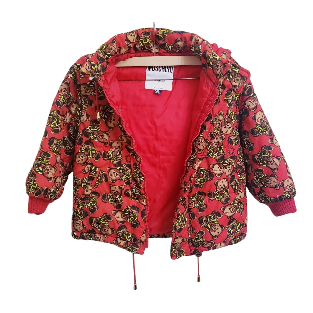Moschino Bambino Red Puffer Coat, Size 6A